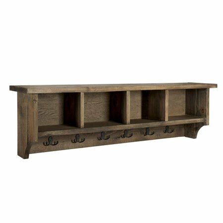 FONDO 48 in. Modesto Reclaimed Wood Entryway Wall Coat Hooks with Storage Cubbies FO3857219